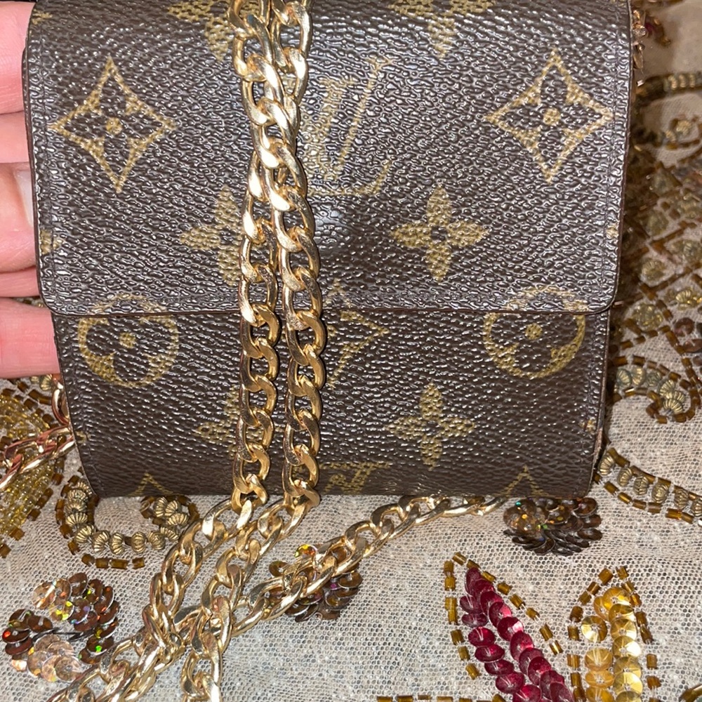 ✅Authentic EUC Louis Vuitton Elise monogram double snap wallet and card holder